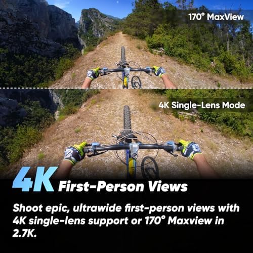 Insta360 X3 360 Action Camera with 5 7K 360 Active HDR Video  4K Single Lens Camera  Waterproof  FlowState Stabilization  2 29 Touchscreen  AI Editing  for Motorcycle  Wintersports and Vlogging