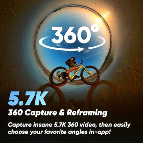 Insta360 X3 360 Action Camera with 5 7K 360 Active HDR Video  4K Single Lens Camera  Waterproof  FlowState Stabilization  2 29 Touchscreen  AI Editing  for Motorcycle  Wintersports and Vlogging