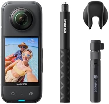 Insta360 X3 360 Action Camera with 5 7K 360 Active HDR Video  4K Single Lens Camera  Waterproof  FlowState Stabilization  2 29 Touchscreen  AI Editing  for Motorcycle  Wintersports and Vlogging