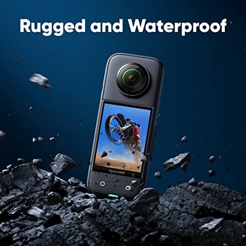 Insta360 X3 Motorcycle Bundle   Waterproof 360 Camera with 1/2 48MP Sensors  5 7K 360 Active HDR Video  72MP 360 Photo  4K Single Lens  60fps Me Mode  Stabilization