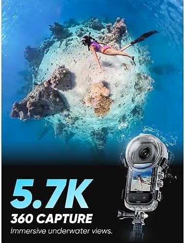 Insta360 X3 Starter Bundle   Waterproof 360  Action Camera with 1/2 Inch Sensor  5 7K 360   72MP 360  Photos  Stabilisation  2 29 Touch Screen  Vibration Feedback  AI Editing  Live Streaming
