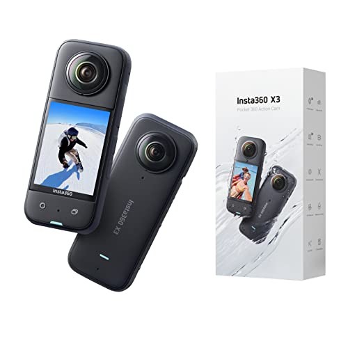 Insta360 X3 Waterproof 360 Action Camera  1/2 48MP Sensor  5 7K 360 Active HDR Video 72MP 360 Photo  4K Single Lens  60fps Me Mode  Stabilization  2 29 Touchscreen  AI Editing  Live Stream  Renewed 