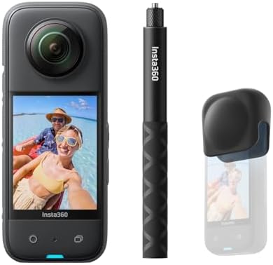 Insta360 X3   Waterproof 360 Action Camera with 1/2 48MP Sensors  5 7K 360 Active HDR Video  72MP 360 Photo  4K Single Lens  60fps Me Mode  Stabilization  2 29 Touchscreen  AI Editing  Live Stream
