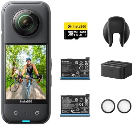 Insta360 X3   Waterproof 360 Action Camera with 1/2 48MP Sensors  5 7K 360 Active HDR Video  72MP 360 Photo  4K Single Lens  60fps Me Mode  Stabilization  2 29 Touchscreen  AI Editing  Live Stream