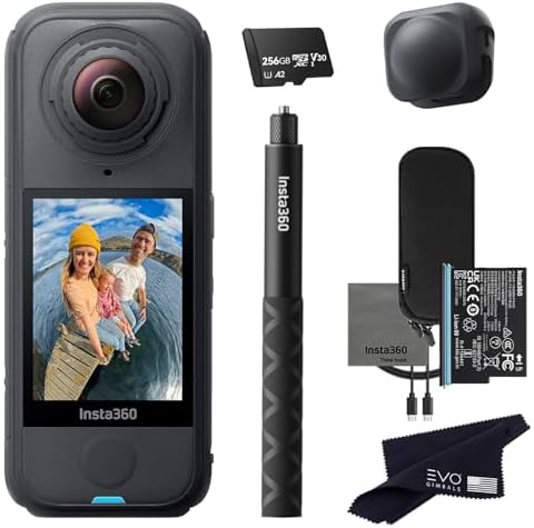 Insta360 X4 Air Basic Bundle   Lightest 8K 360 Action Camera for Epic Adventures   for Travel  Sports  Family Moments  Vlogging   Bundle Includes Invisible Selfie Stick  Lens Cap 256GB