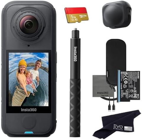 Insta360 X4 Air Basic Bundle   Lightest 8K 360 Action Camera for Epic Adventures   for Travel  Sports  Family Moments  Vlogging   Bundle Includes Invisible Selfie Stick  Lens Cap 256GB