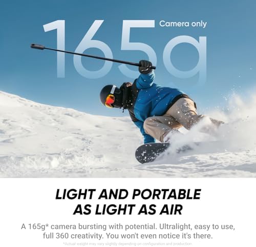 Insta360 X4 Air Replacement Lens Bundle   Lightweight 165g 8K 360 Camera  Invisible Selfie Stick  Replaceable Lenses  Shoot First & Frame Later  Built in Wind Guard  Stabilization  AI Powered App