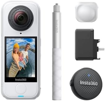 Insta360 X4 Air Replacement Lens Bundle   Lightweight 165g 8K 360 Camera  Invisible Selfie Stick  Replaceable Lenses  Shoot First & Frame Later  Built in Wind Guard  Stabilization  AI Powered App