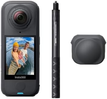 Insta360 X4 Air Replacement Lens Bundle   Lightweight 165g 8K 360 Camera  Invisible Selfie Stick  Replaceable Lenses  Shoot First & Frame Later  Built in Wind Guard  Stabilization  AI Powered App