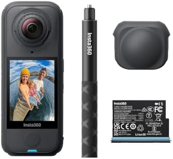 Insta360 X4 Air Replacement Lens Bundle   Lightweight 165g 8K 360 Camera  Invisible Selfie Stick  Replaceable Lenses  Shoot First & Frame Later  Built in Wind Guard  Stabilization  AI Powered App
