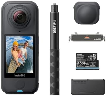 Insta360 X4 Air Starter Bundle   Lightweight 165g 8K 360 Camera  Invisible Selfie Stick  Replaceable Lenses  Shoot First & Frame Later  Built in Wind Guard  FlowState Stabilization  AI Powered App