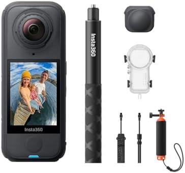 Insta360 X4 Air Starter Bundle   Lightweight 165g 8K 360 Camera  Invisible Selfie Stick  Replaceable Lenses  Shoot First & Frame Later  Built in Wind Guard  FlowState Stabilization  AI Powered App