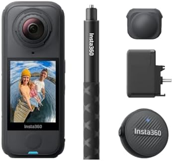 Insta360 X4 Air Starter Bundle   Lightweight 165g 8K 360 Camera  Invisible Selfie Stick  Replaceable Lenses  Shoot First & Frame Later  Built in Wind Guard  FlowState Stabilization  AI Powered App