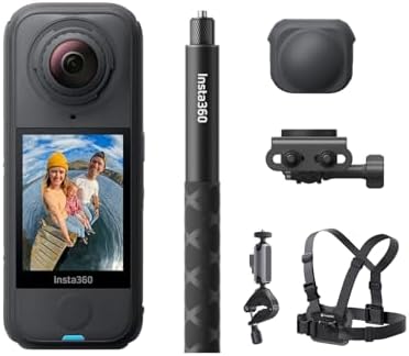 Insta360 X4 Air Starter Bundle   Lightweight 165g 8K 360 Camera  Invisible Selfie Stick  Replaceable Lenses  Shoot First & Frame Later  Built in Wind Guard  FlowState Stabilization  AI Powered App
