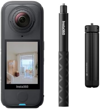 Insta360 X4 Air Starter Bundle   Lightweight 165g 8K 360 Camera  Invisible Selfie Stick  Replaceable Lenses  Shoot First & Frame Later  Built in Wind Guard  FlowState Stabilization  AI Powered App