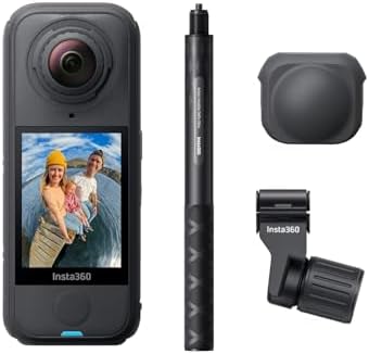Insta360 X4 Air Starter Bundle   Lightweight 165g 8K 360 Camera  Invisible Selfie Stick  Replaceable Lenses  Shoot First & Frame Later  Built in Wind Guard  FlowState Stabilization  AI Powered App