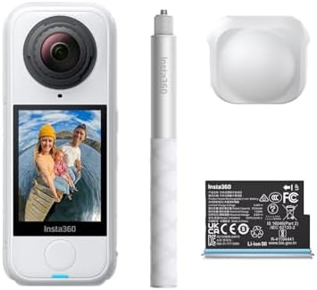 Insta360 X4 Air Starter Bundle   Lightweight 165g 8K 360 Camera  Invisible Selfie Stick  Replaceable Lenses  Shoot First & Frame Later  Built in Wind Guard  FlowState Stabilization  AI Powered App