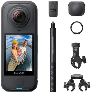 Insta360 X4 Air Starter Bundle   Lightweight 165g 8K 360 Camera  Invisible Selfie Stick  Replaceable Lenses  Shoot First & Frame Later  Built in Wind Guard  FlowState Stabilization  AI Powered App