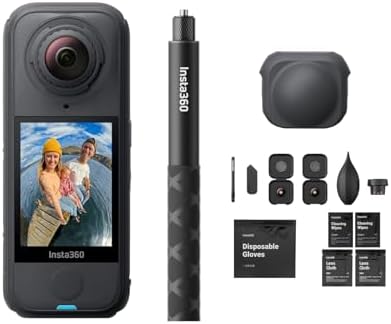 Insta360 X4 Air   Lightweight 165g 8K 360 Camera  Invisible Selfie Stick Effect  Replaceable Lenses  Shoot First & Frame Later  Built in Wind Guard  FlowState Stabilization  AI Powered App