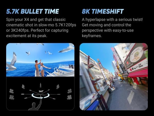 Insta360 X4 Basic Bundle 8K Waterproof 360 Action Camera with 1/2 48MP Sensors  8K 360 HDR Video  72MP 360 Photo  4K Single Lens  Bundle Includes Selfie Stick  Lens Cap  256GB 