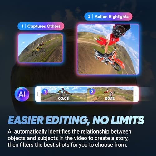 Insta360 X4 Bike Bundle   8K Waterproof 360 Action Camera  4K Wide Angle Video  Invisible Selfie Stick  Removable Lens Guards  135 Min Battery Life  AI Editing  Stabilization  for Sports  Travel