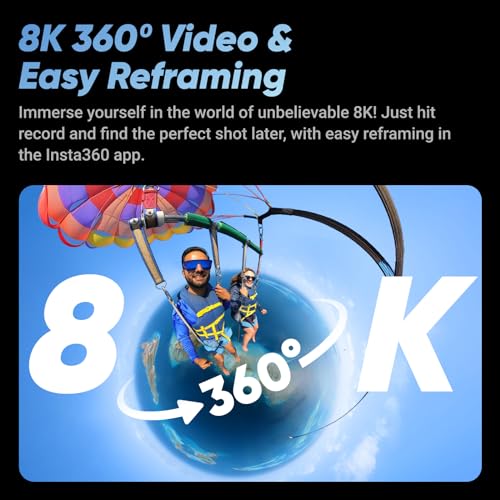 Insta360 X4 Motorcycle Bundle  8K Waterproof 360 Action Camera  4K Wide Angle Video  Invisible Selfie Stick  Removable Lens Guards  135 Min Battery Life  AI Editing  Stabilization  No Micro SD Card