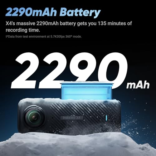 Insta360 X4 Motorcycle Bundle  8K Waterproof 360 Action Camera  4K Wide Angle Video  Invisible Selfie Stick  Removable Lens Guards  135 Min Battery Life  AI Editing  Stabilization  No Micro SD Card