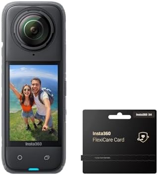X4 Paquete para Motocicleta - Cámara de acción impermeable 360 ​​de 8K, video de gran angular de 4K, palo invisible para selfies, protectores de lentes removibles, vida útil de batería de 135