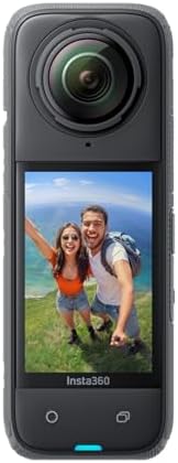Insta360 Paquete estándar X4: cámara de acción impermeable 8K 360, video gran angular 4K, efecto selfie stick invisible, protectores de lente extraíbles, duración de la batería de 135 minutos, edición