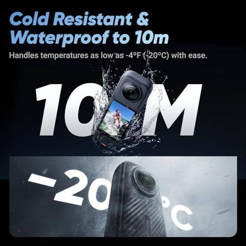 Insta360 Paquete estándar X4: cámara de acción impermeable 8K 360, video gran angular 4K, efecto selfie stick invisible, protectores de lente extraíbles, duración de la batería de 135 minutos, edición