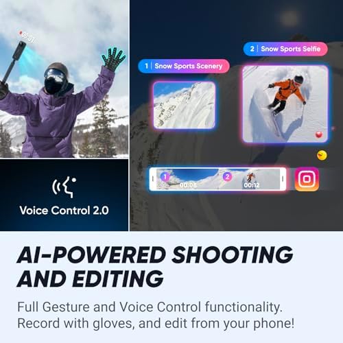 Insta360 Paquete estándar X4: cámara de acción impermeable 8K 360, video gran angular 4K, efecto selfie stick invisible, protectores de lente extraíbles, duración de la batería de 135 minutos, edición