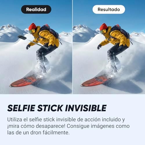 Insta360 Paquete estándar X4: cámara de acción impermeable 8K 360, video gran angular 4K, efecto selfie stick invisible, protectores de lente extraíbles, duración de la batería de 135 minutos, edición