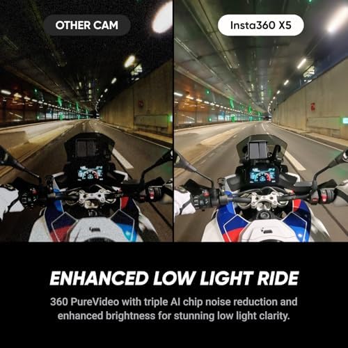 Insta360 X5 BMW Motorrad Edition   Waterproof 8K 360 Action Camera  Leading Low Light  Invisible Selfie Stick Effect  Rugged and Replaceable Lens  3 Hour Battery  Built in Wind Guard  Stabilization