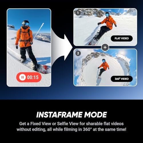 Insta360 X5 Essentials Bundle   Waterproof 8K 360  Action Camera  Leading Low Light  Invisible Selfie Stick Effect  Rugged and Replaceable Lens  3 Hour Battery  Built in Wind Guard  Stabilization