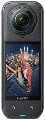 Insta360 Paquete X5 Essentials - Cámara de acción 8K impermeable de 360°, luz baja, efecto selfie stick invisible, lente resistente y reemplazable, batería de 3 horas, protector de viento integrado