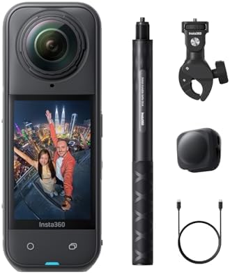 Insta360 X5 Essentials Bundle   Waterproof 8K 360  Action Camera  Leading Low Light  Invisible Selfie Stick Effect  Rugged and Replaceable Lens  3 Hour Battery  Built in Wind Guard  Stabilization