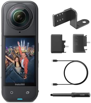 Insta360 X5 Essentials Bundle   Waterproof 8K 360  Action Camera  Leading Low Light  Invisible Selfie Stick Effect  Rugged and Replaceable Lens  3 Hour Battery  Built in Wind Guard  Stabilization