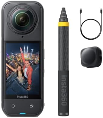 Insta360 X5 Essentials Bundle   Waterproof 8K 360  Action Camera  Leading Low Light  Invisible Selfie Stick Effect  Rugged and Replaceable Lens  3 Hour Battery  Built in Wind Guard  Stabilization