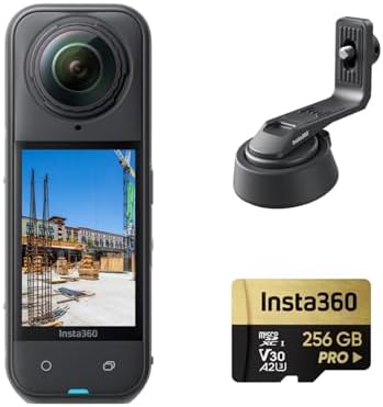 Insta360 X5 Get Set Bundle   Waterproof 8K 360  Action Camera  Leading Low Light  Invisible Selfie Stick Effect  Rugged and Replaceable Lens  3 Hour Battery  Built in Wind Guard  Stabilization