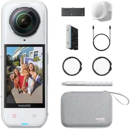 Insta360 X5 Invisible Dive Bundle   Waterproof 8K 360  Action Camera  Invisible Selfie Stick Effect  Leading Low Light  3 Hour Battery  Clear Audio  Stabilization  AI Editing  Vivid Colors