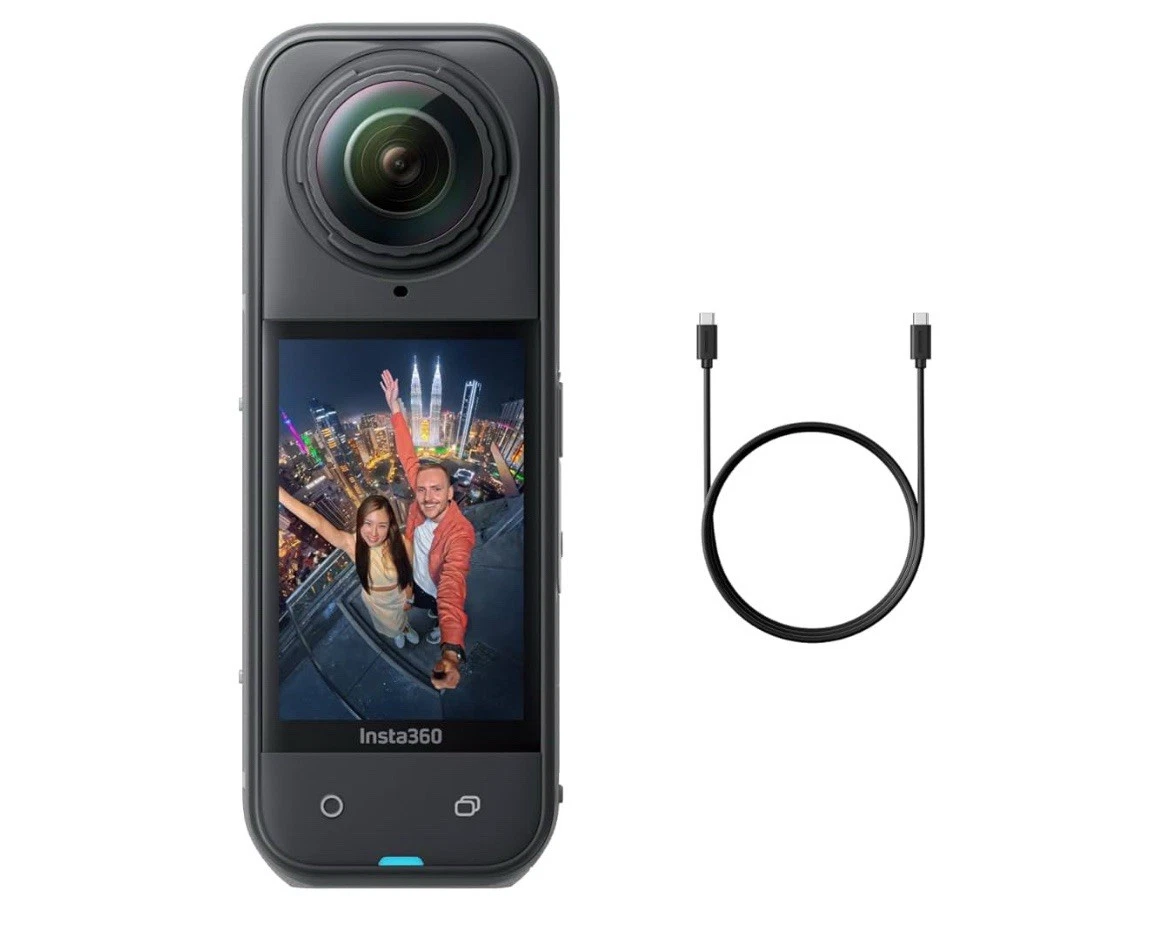 Insta360 X5 Waterproof USB 8K 360  Action Camera  3 Hour Battery  Midnight Black