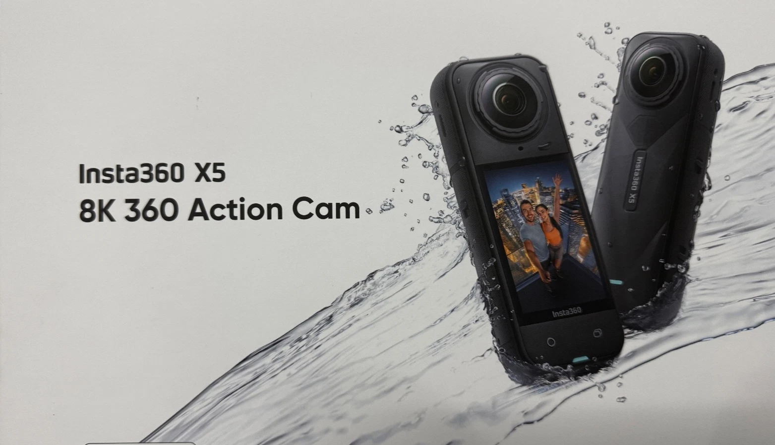 Insta360 X5 Waterproof 8K 360  Action Video Camera Black With Accessories