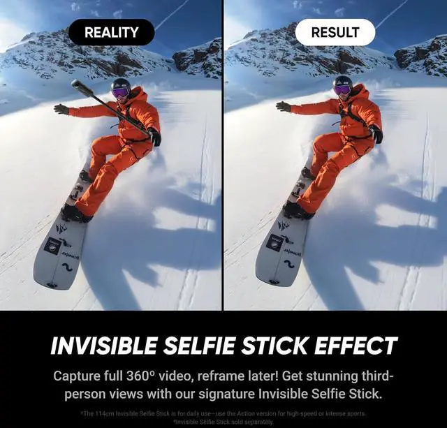 Insta360 X5  Essential Bundle  Midnight Black  No MicroSD Card