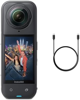 Insta360 X5   Waterproof 8K 360  Action Camera  Leading Low Light  Invisible Selfie Stick Effect  Rugged and Replaceable Lens  3 Hour Battery  Built in Wind Guard  Stabilization  Triple AI Chip Design