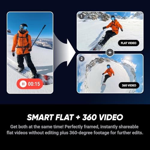 Insta360 X5   Waterproof 8K 360  Action Camera  Leading Low Light  Invisible Selfie Stick Effect  Rugged and Replaceable Lens  3 Hour Battery  Built in Wind Guard  Stabilization  Triple AI Chip Design