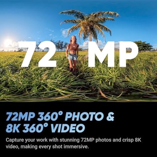 Insta360 X5   Waterproof 8K 360  Action Camera  Leading Low Light  Invisible Selfie Stick Effect  Rugged and Replaceable Lens  3 Hour Battery  Built in Wind Guard  Stabilization  Triple AI Chip Design