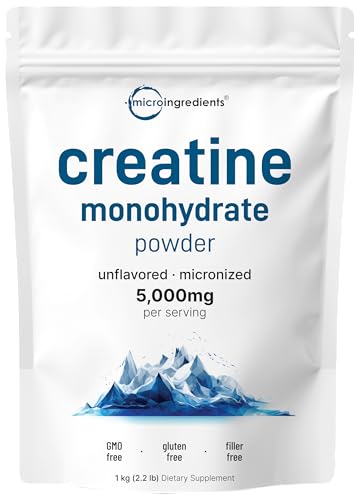 Instant Creatine Monohydrate Powder 1 kg  2 2 Lbs   5000mg Per Serv  Micronized Creatine Powder  Unflavored  Pure  No Filler  Keto & Vegan Friendly  Easy Dissolve Pre Workout for Women and Men