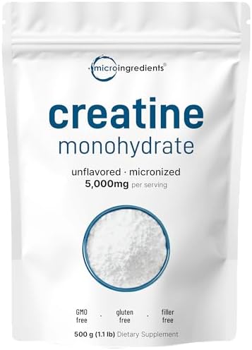 Instant Creatine Monohydrate Powder 1 kg  2 2 Lbs   5000mg Per Serv  Micronized Creatine Powder  Unflavored  Pure  No Filler  Keto & Vegan Friendly  Easy Dissolve Pre Workout for Women and Men