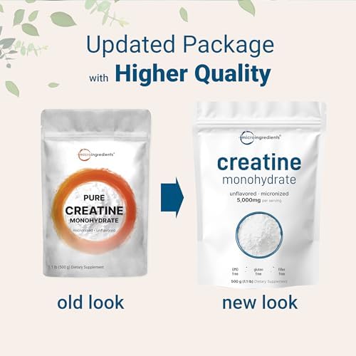 Instant Creatine Monohydrate Powder 1 kg  2 2 Lbs   5000mg Per Serv  Micronized Creatine Powder  Unflavored  Pure  No Filler  Keto & Vegan Friendly  Easy Dissolve Pre Workout for Women and Men
