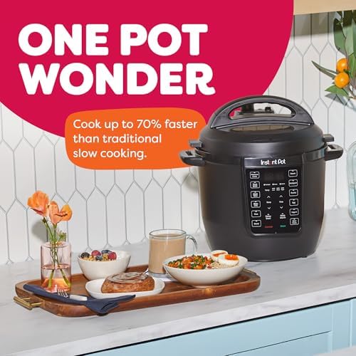 Instant Pot 6QT RIO 7 in 1 Multi Cooker  Pressure Cooker  Slow cook  Sauté  Steam  Rice Maker  Yogurt  & Warmer  Black  6 Quarts